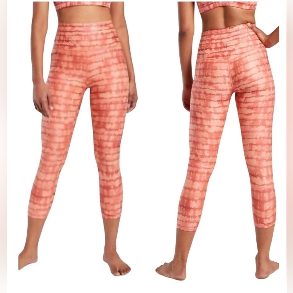 Athleta | Elation Printed Capri In Tahiti Island Coral Tie Dye Pink Womens XXS